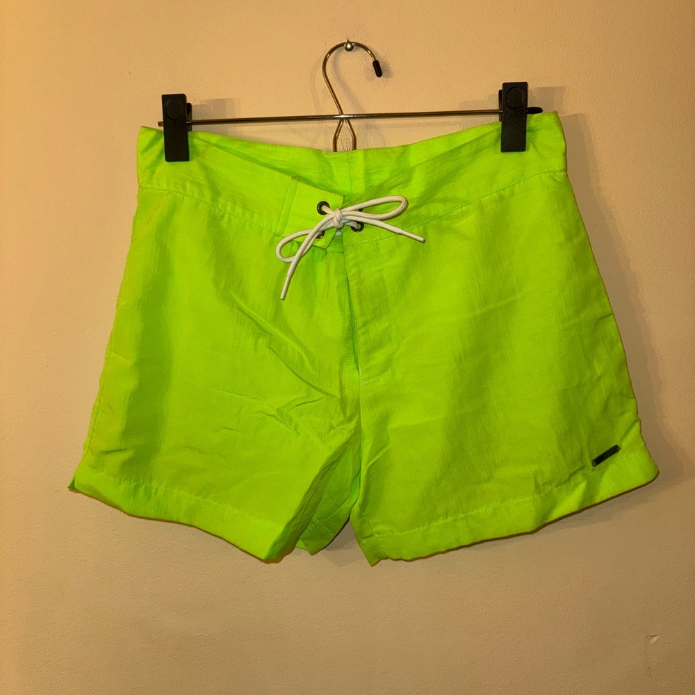 Parke & Ronen Neon Green Swim Shorts, 28W